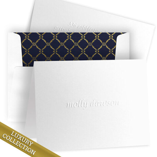 Luxury Molly Folded Note Card Collection - Embossed